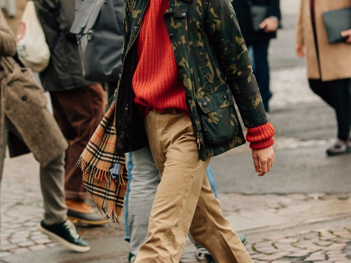 Brown textured jacket outfit for a corduroy jacket styling guide